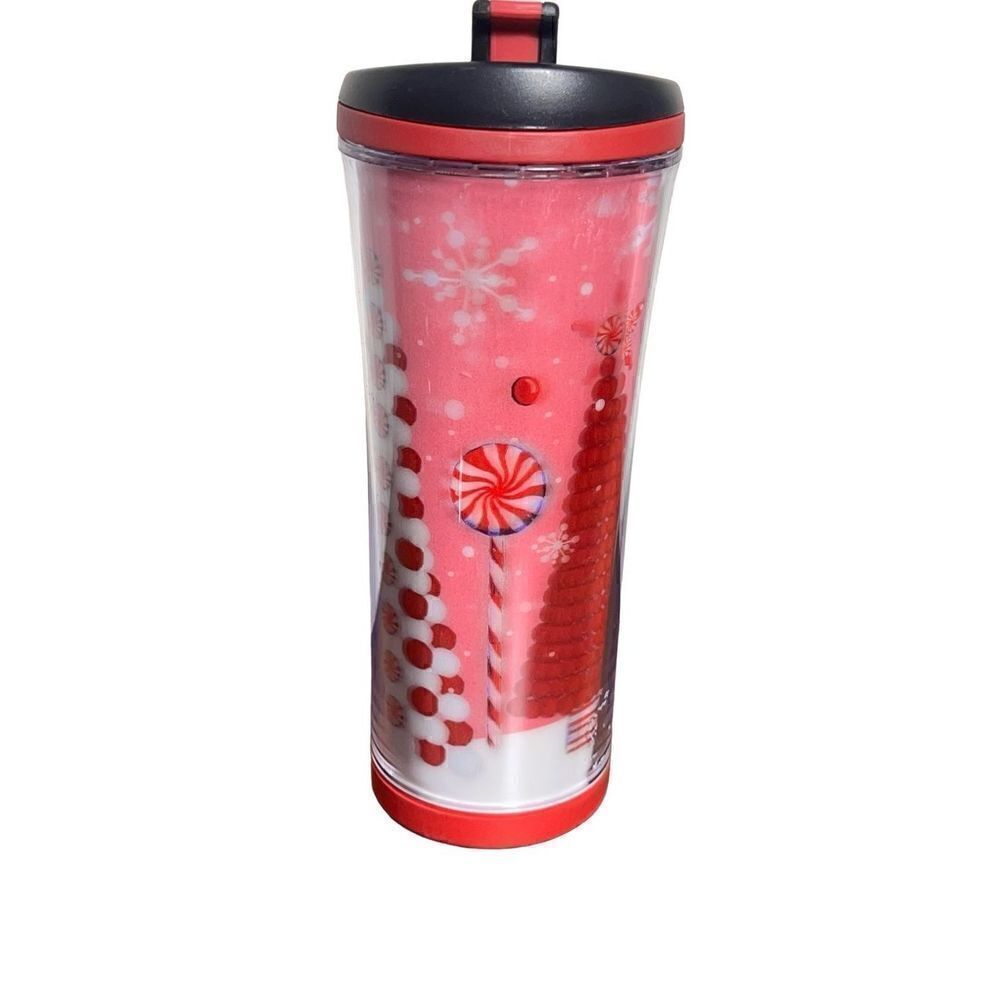 Starbucks 2007 3D Holiday Peppermint Forrest Travel Mug Tumbler